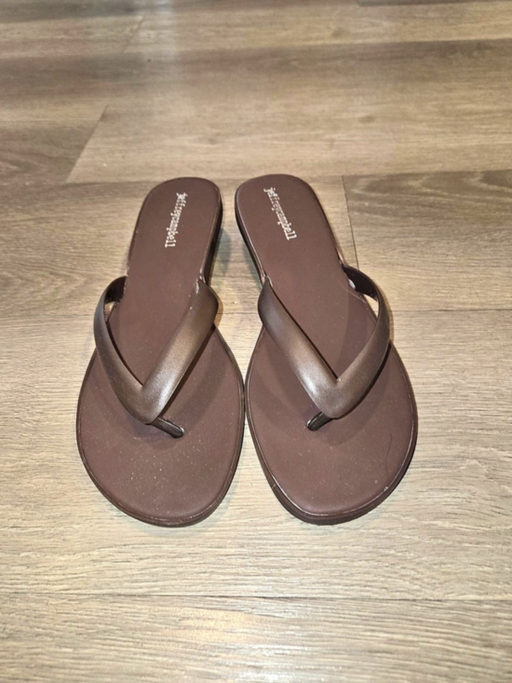 Jeffrey Campbell Gigabyte Jelly Thong Wedge Sandals Brown